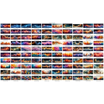 ABSTRAKCJE-1 - Zestaw 117 obrazków 21 x 9 cm RGB