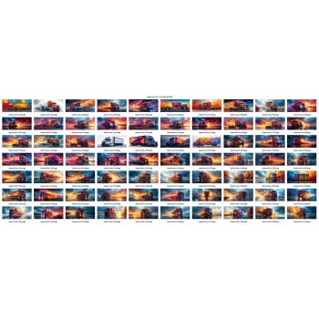 SUPERSCIĘŻARÓWKI - Zestaw 71 obrazków 21 x 9 cm 300 dpi RGB