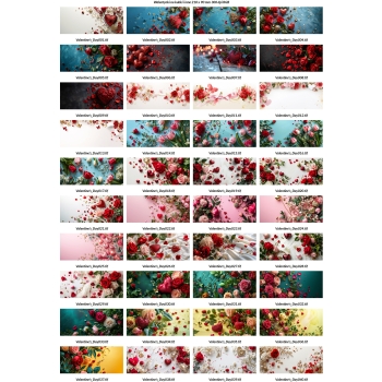 WALENTYNKI - Zestaw 40 obrazków na kubki 21 x 9 cm 300 dpi RGB